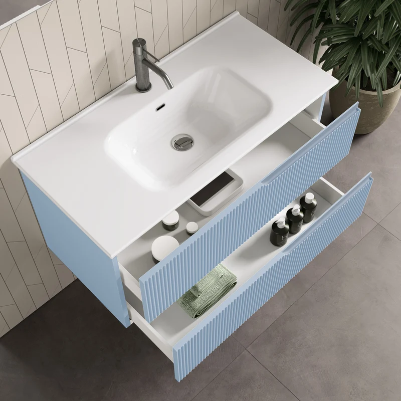 Composizione 4 pezzi ZIP azzurro tiffany 81cm