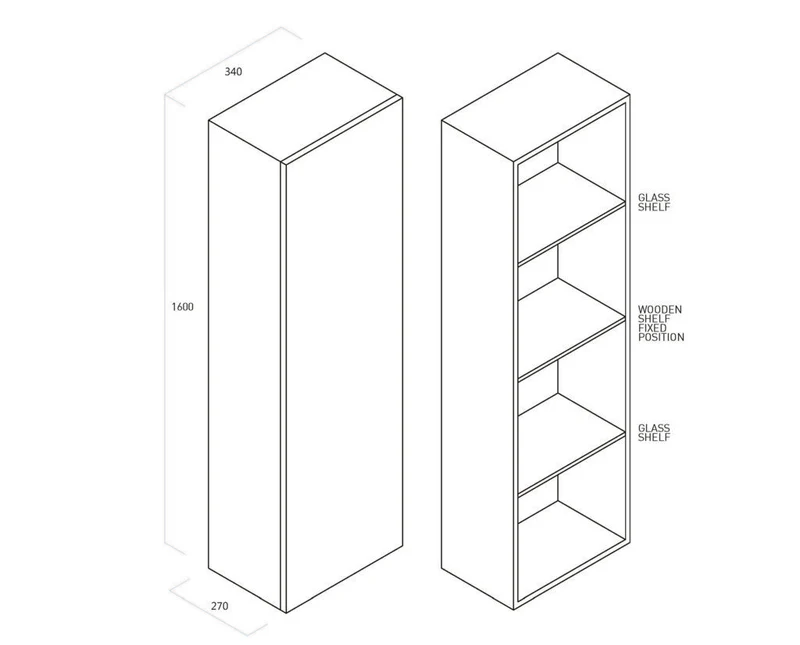Composizione 8 pezzi YOKA noce/bianco opaco 275cm