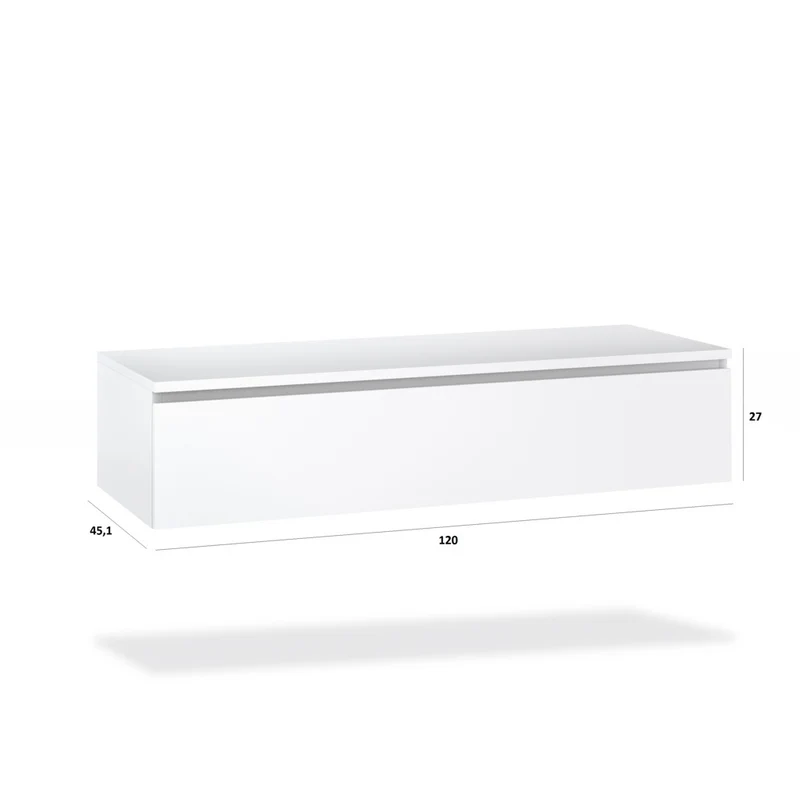 Base con top 1 cassetto YOKA bianco pietra 120 cm