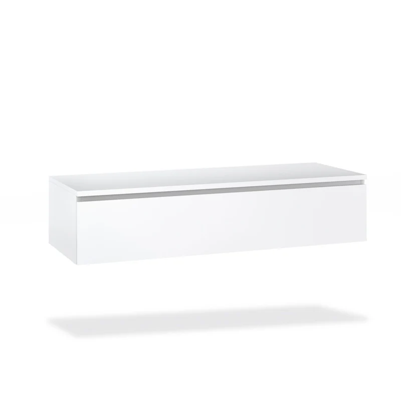 Composizione doppio lavabo 7 pezzi YOKA noce/bianco