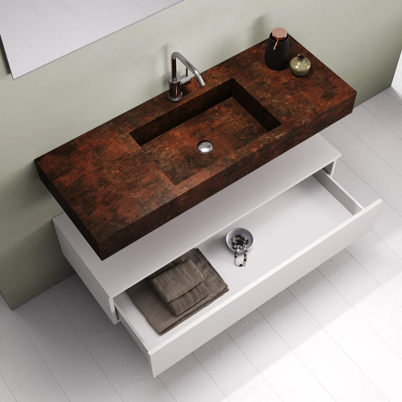 Composizione 5 pezzi YOKA corten/bianco