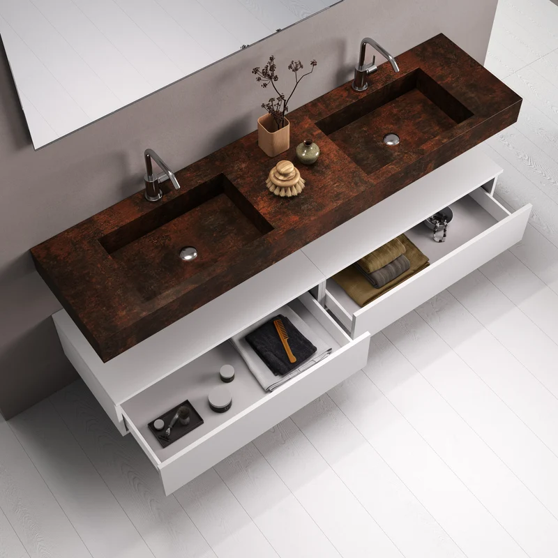 Composizione 7 pezzi YOKA corten/bianco
