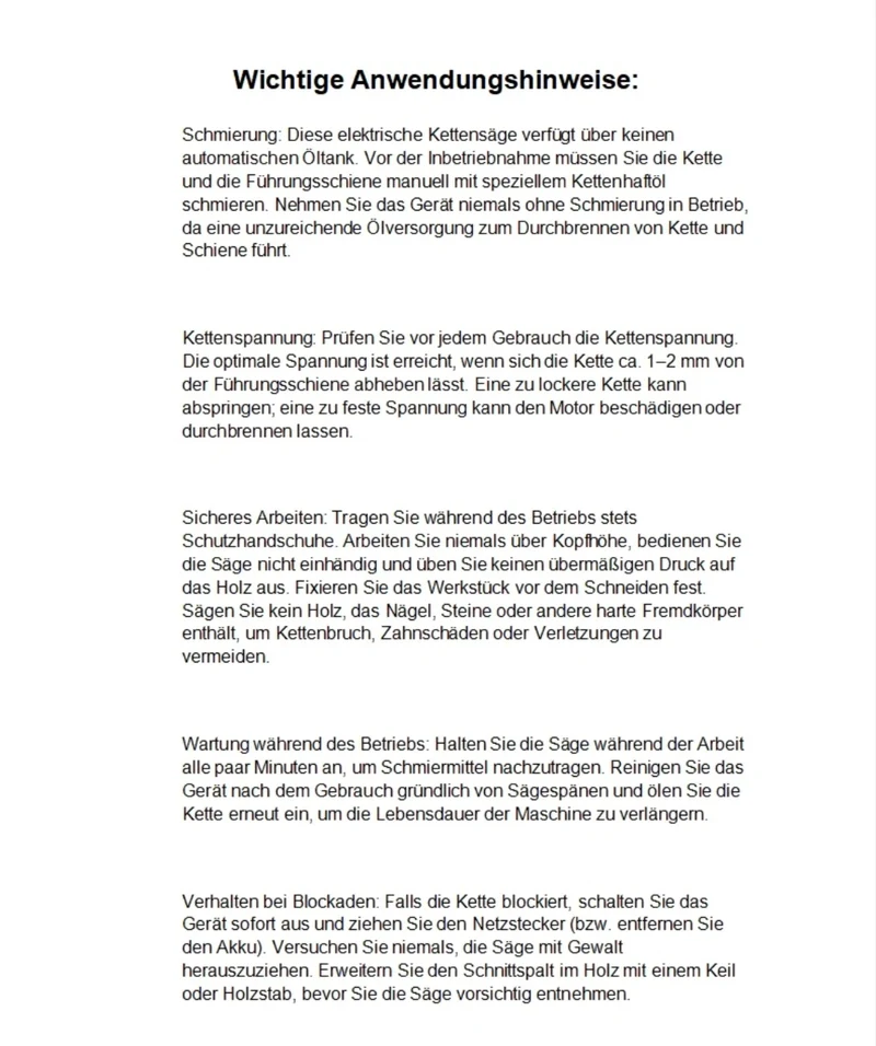 Akku Kettensäge Gartensäge Elektro Säge