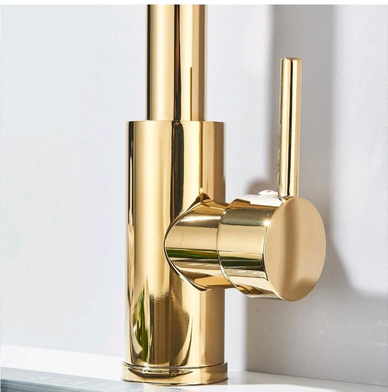 Küchenarmartur Mischbatterie Wasserhahn Gold Design Brause