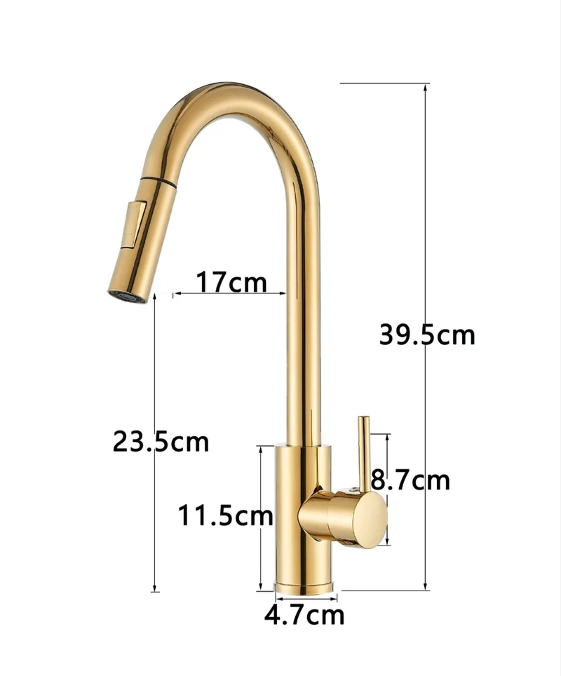 Küchenarmartur Mischbatterie Wasserhahn Gold Design Brause