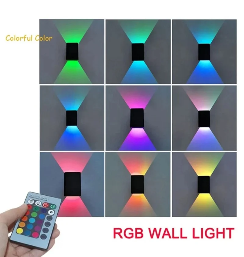 LED Wandleuchten Wandlampen Innenraum 2 Stück Rgb