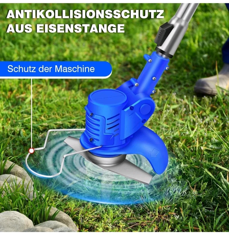 Akku Grasschneider Rasenmäher Rasentrimmer mit Zubehör