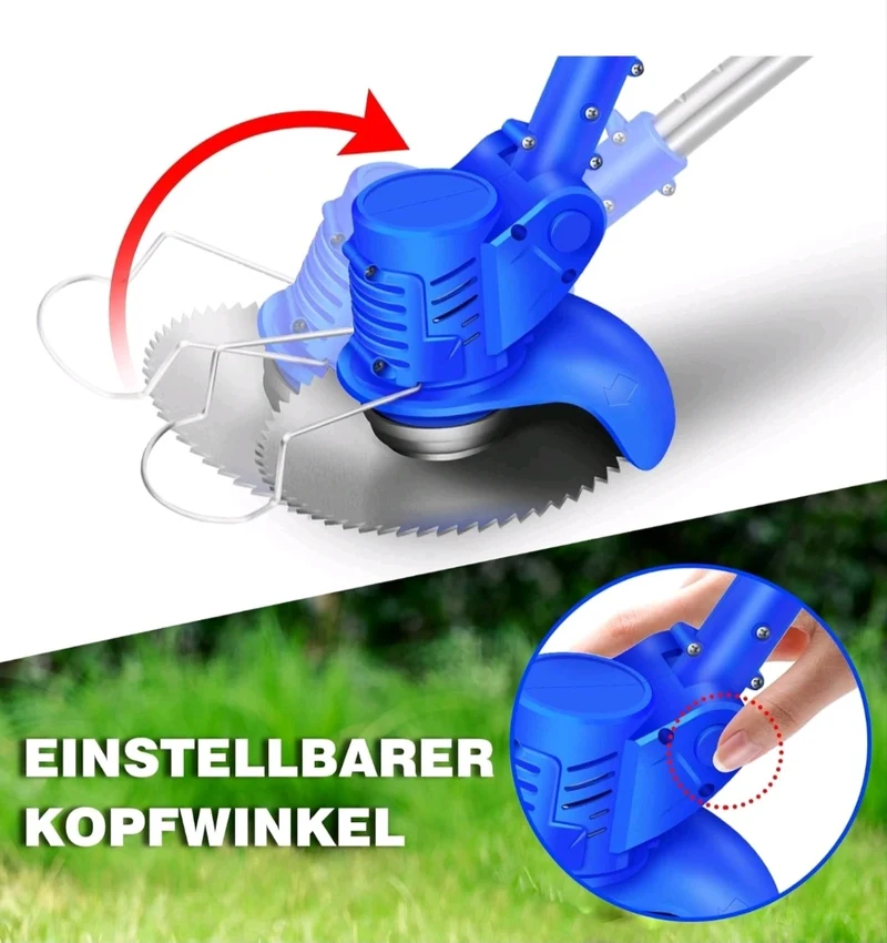 Akku Grasschneider Rasenmäher Rasentrimmer mit Zubehör