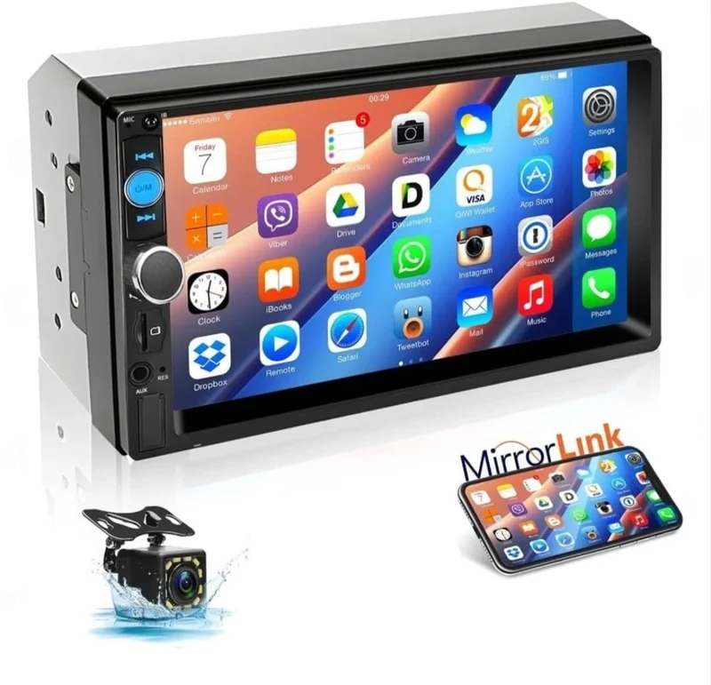 Autoradio Bluetooth Doppel Din2 Touchscreen 7 Zoll Rückfahrtkamera