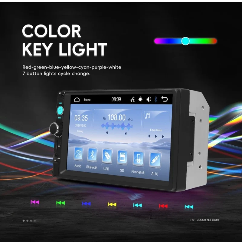 Autoradio Bluetooth Doppel Din2 Touchscreen 7 Zoll Rückfahrtkamera