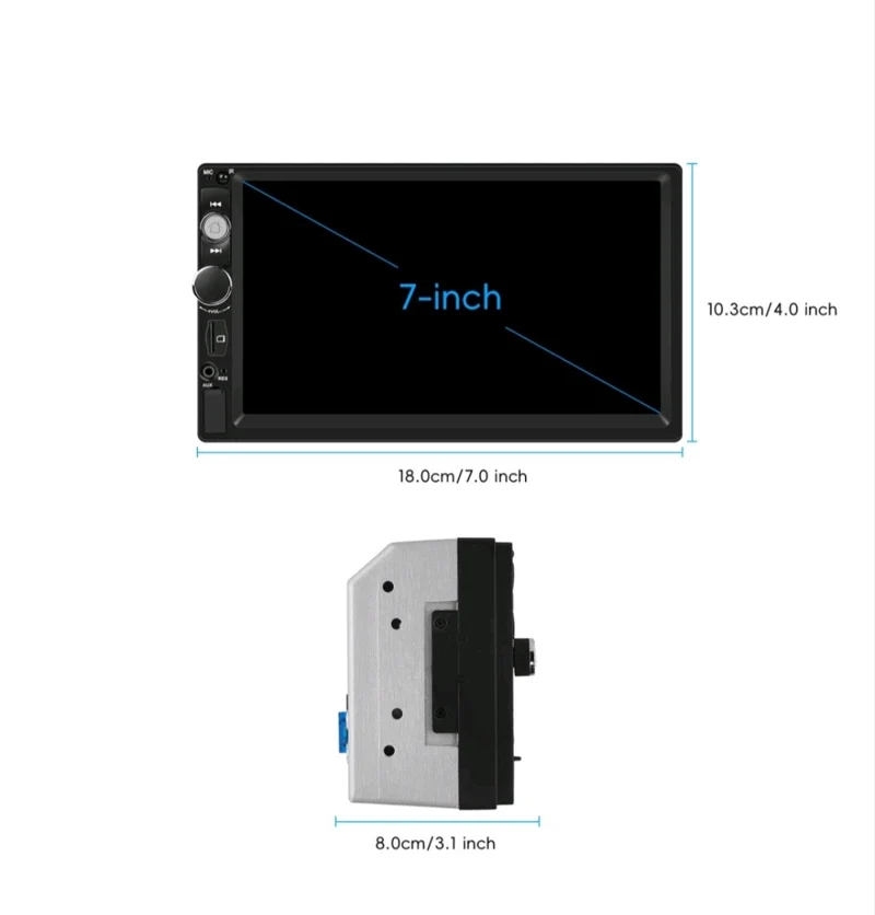 Autoradio Bluetooth Doppel Din2 Touchscreen 7 Zoll Rückfahrtkamera