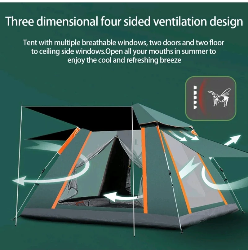 Campingzelt Pop Up Zelt Wurfzelt Familienzelt 4 Personen