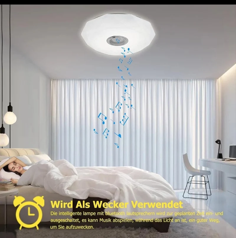 LED Deckenlampe Deckenleuchte Bluetooth Lautsprecher Rgb