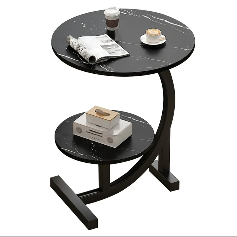 Couchtisch Beistelltisch Marmor-Optik Schwarz