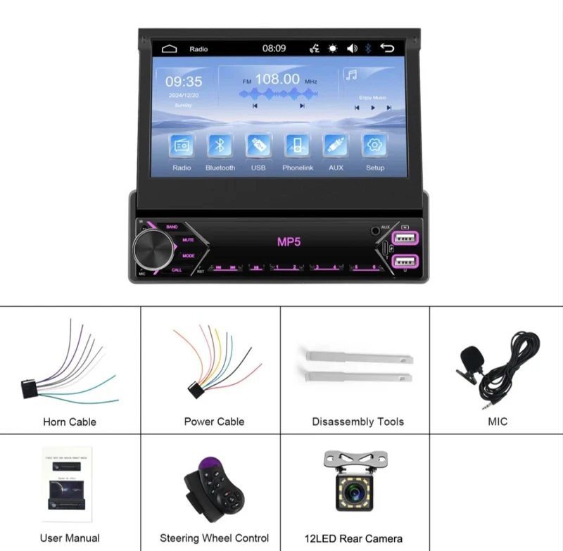 Autoradio DIN 1 Touchscreen Rückfahrtkamera