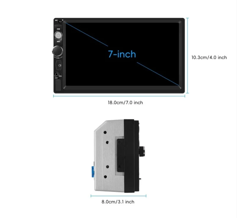 Autoradio Bluetooth Doppel Din2 Touchscreen 7 Zoll
