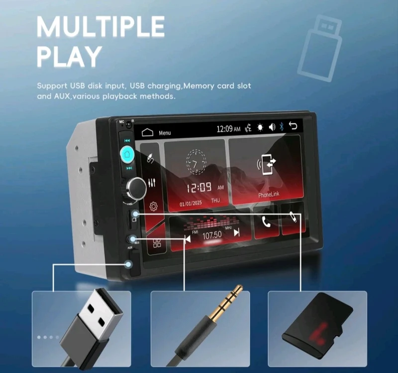 Autoradio Bluetooth Doppel Din2 Touchscreen 7 Zoll