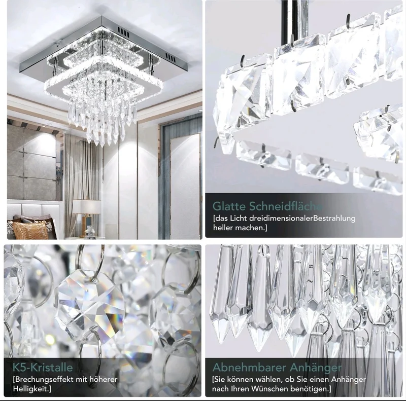 LED Kristall Kronleuchter Deckenlampe Deckenleuchte