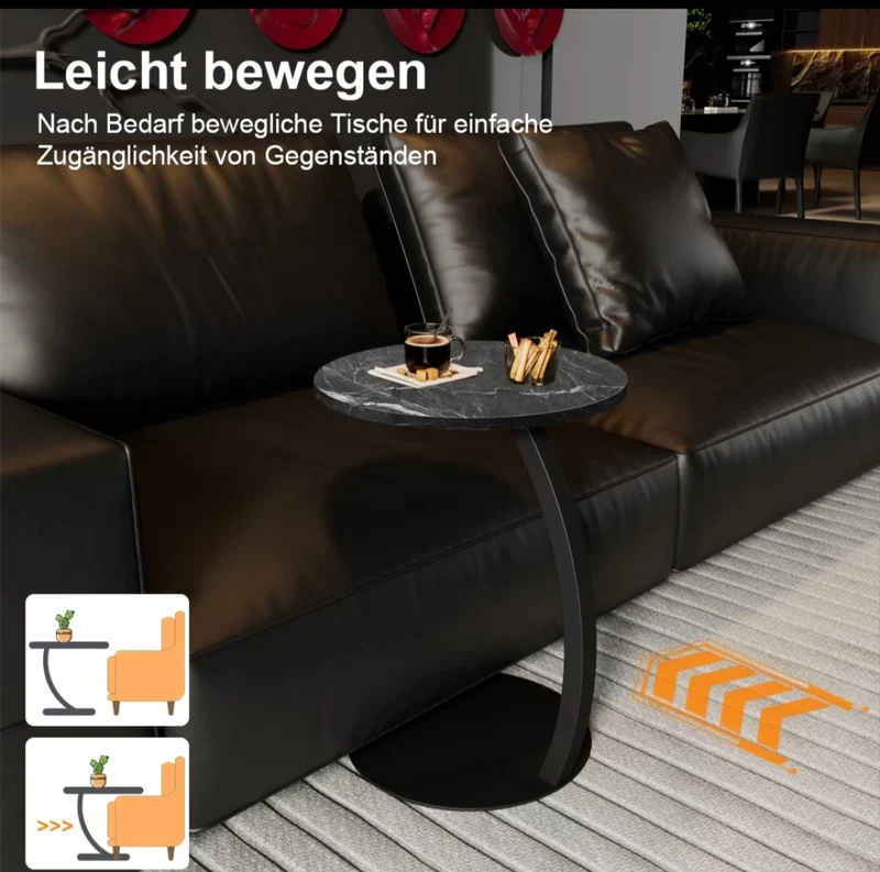 Couchtisch Beistelltisch Balkontisch Marmor-Optik