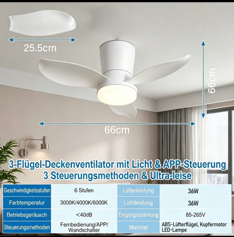 Deckenventilator Deckenleuchte Ventilator
