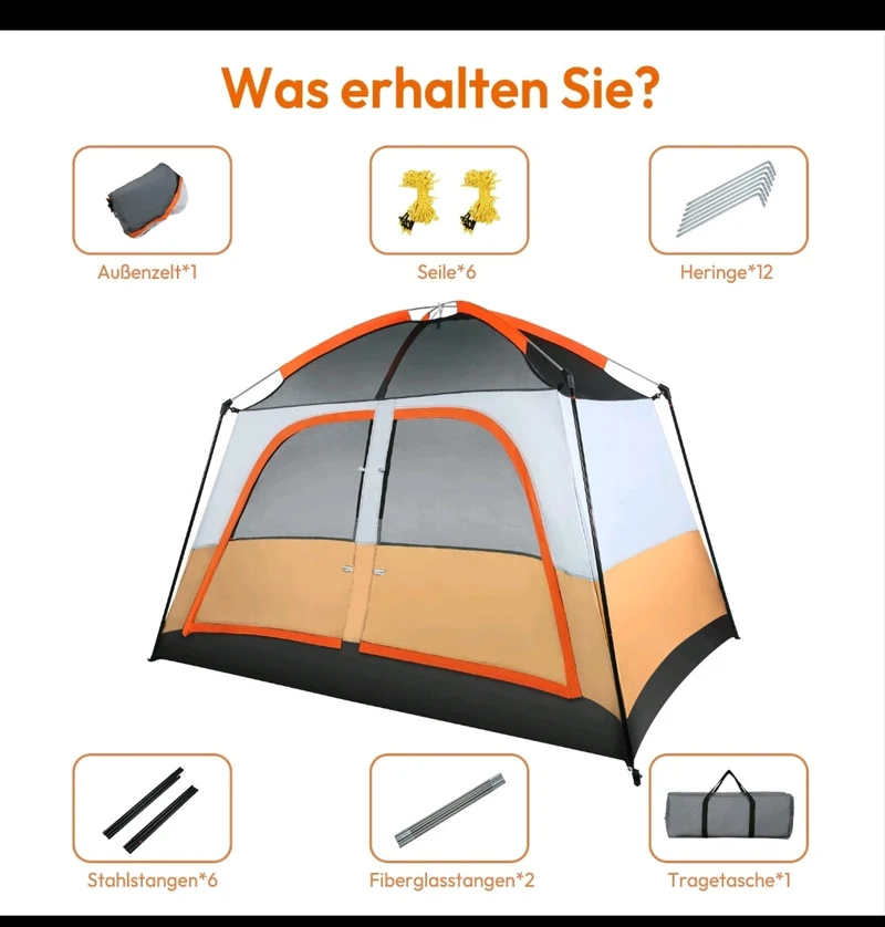 Campingzelt Pop Up Zelt Wurfzelt Familienzelt 4 Personen