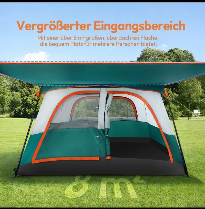Campingzelt Pop Up Zelt Wurfzelt Wasserfest 4 Personen