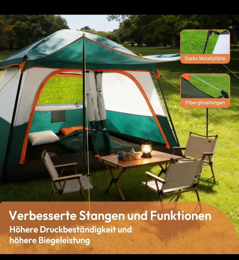 Campingzelt Pop Up Zelt Wurfzelt Wasserfest 4 Personen