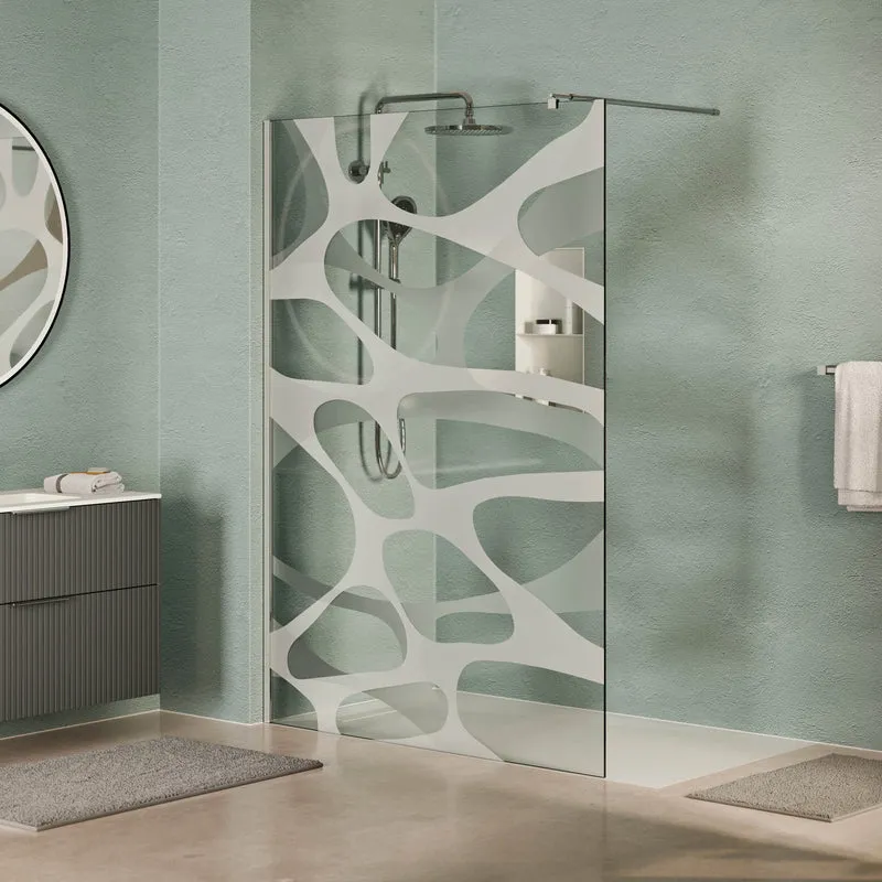 Walk-In Dusche EIRA - Klarglas Wave-Muster 10 mm