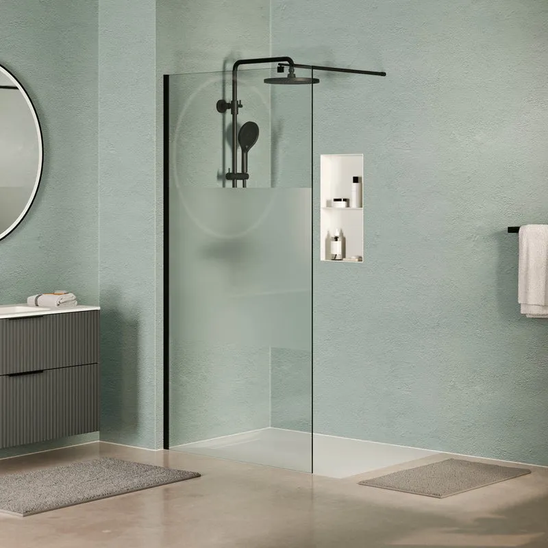 Walk-In Dusche EIRA - Milchglas-Streifen 8 mm und 10 mm