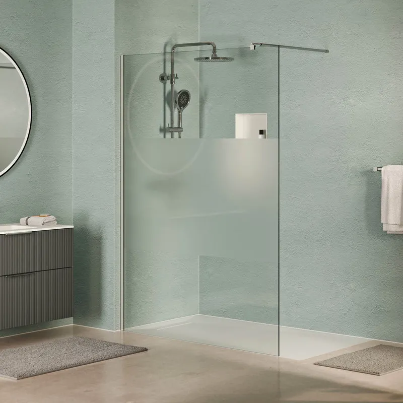 Walk-In Dusche EIRA - Milchglas-Streifen 8 mm und 10 mm