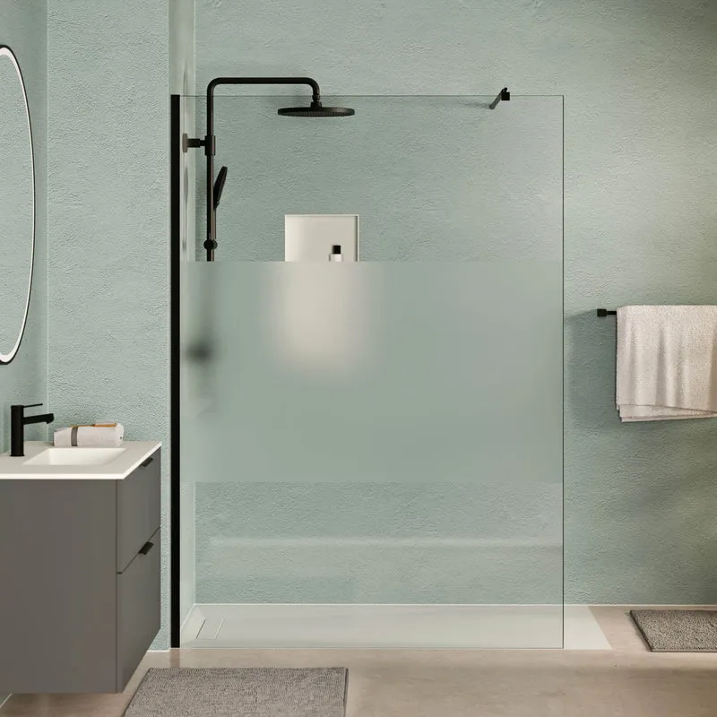 Walk-In Dusche EIRA - Milchglas-Streifen 8 mm und 10 mm