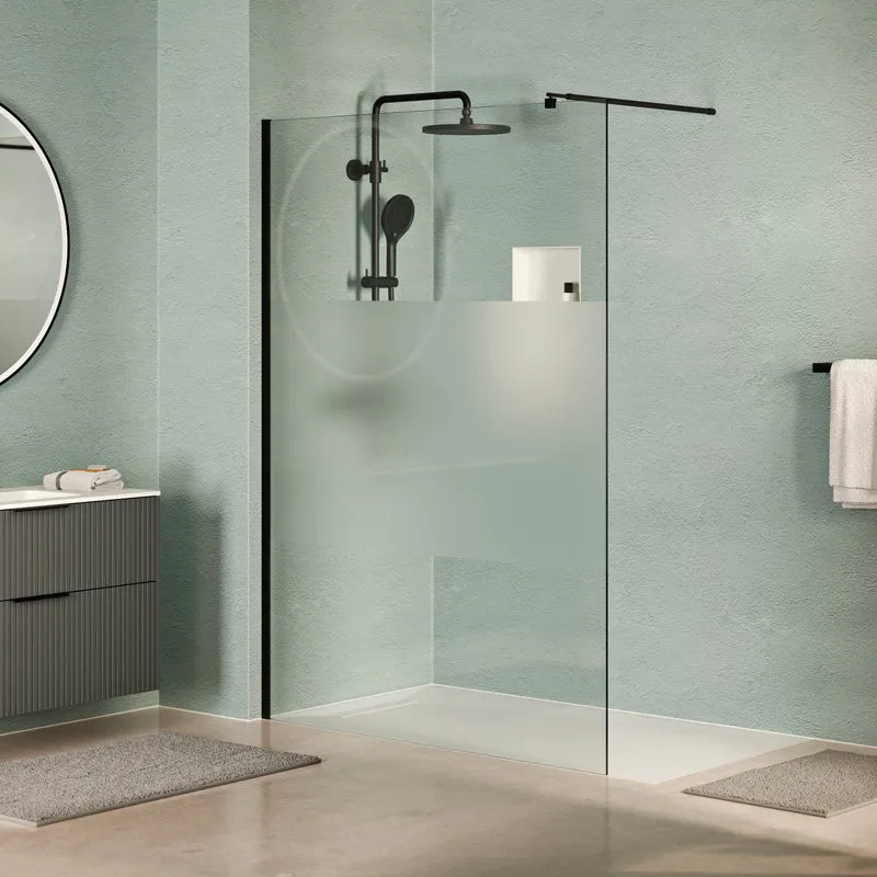 Walk-In Dusche EIRA - Milchglas-Streifen 8 mm und 10 mm