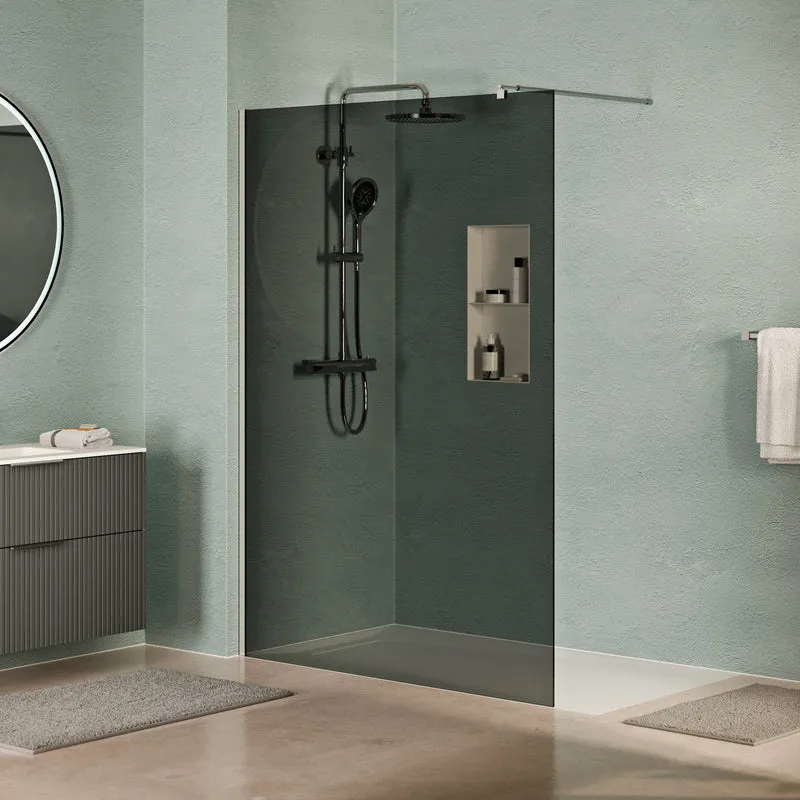 Walk-In Dusche EIRA - Grauglas 8 mm und 10 mm