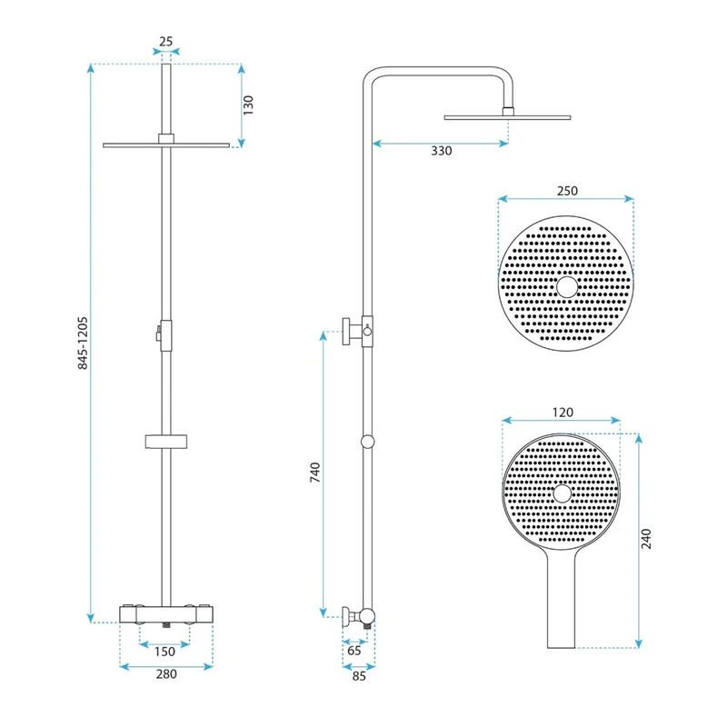 Thermostat-Duschset Drop – Titan