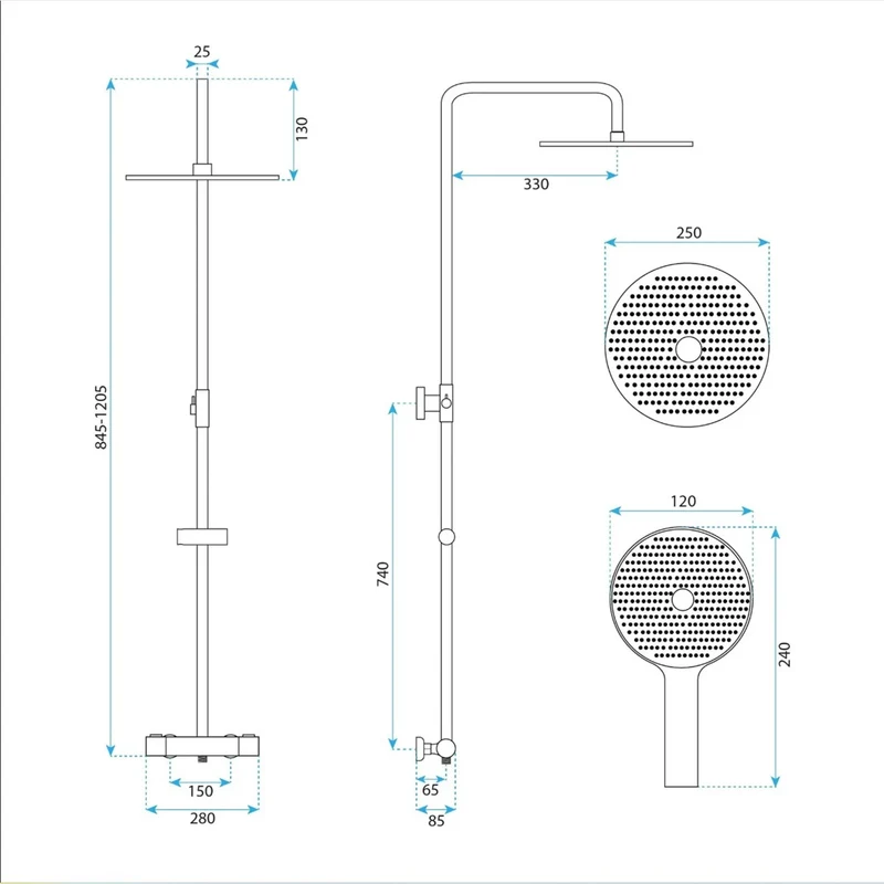 Thermostat-Duschset Drop – Titan