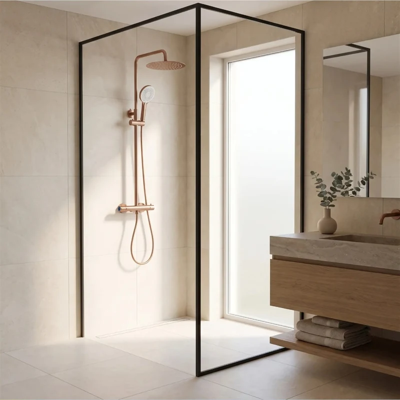 Thermostat-Duschset Drop – Kupfer Matt