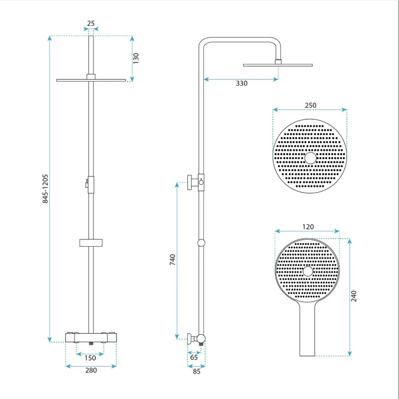 Thermostat-Duschset Drop – Kupfer Matt