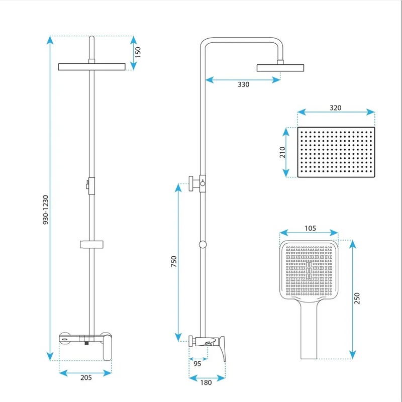 Duschgarnitur Joe Premium – Kupfer Matt