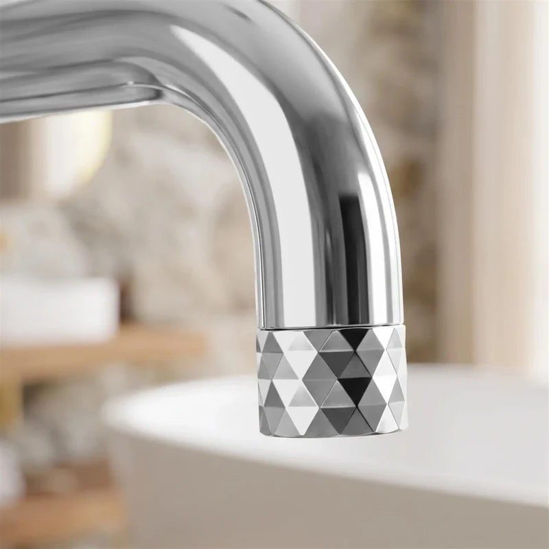 Freistehende Badewannenarmatur Lungo Diamond – Chrom