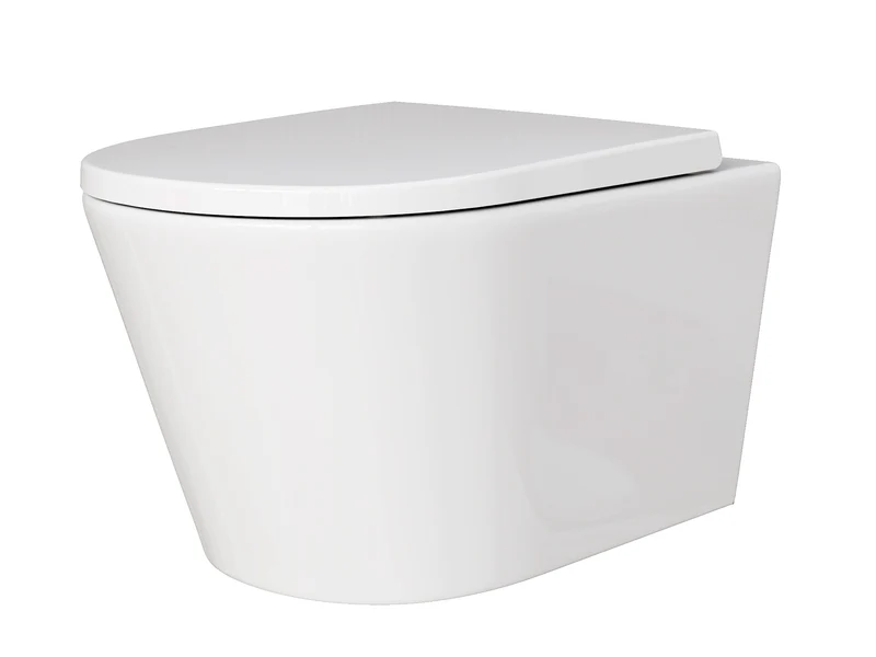 HOROW W384 Wand-WC spülrandlos, Hänge-Toilette mit 360° Superspin-Spülung