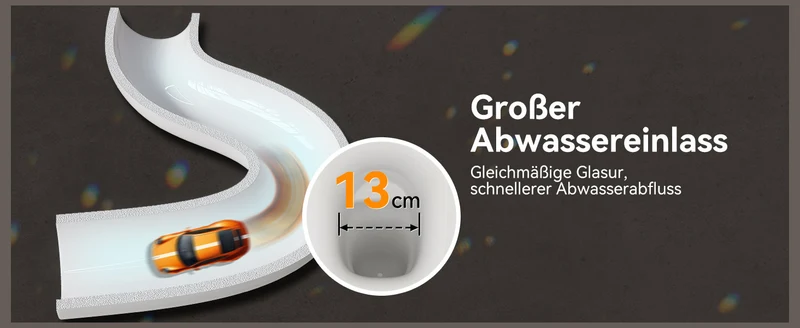 HOROW W384 Wand-WC spülrandlos, Hänge-Toilette mit 360° Superspin-Spülung
