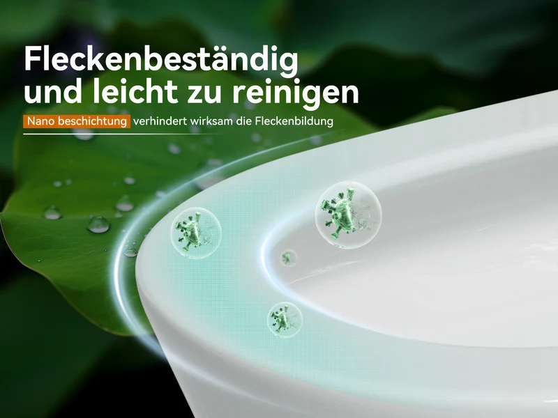 HOROW W384 Wand-WC spülrandlos, Hänge-Toilette mit 360° Superspin-Spülung