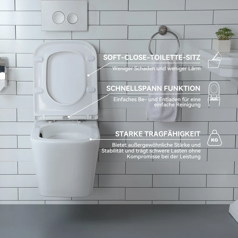 HOROW UG07S Spülrandloses Wand-WC