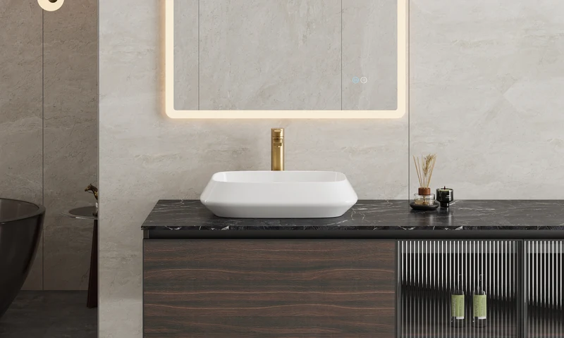 HOROW F12A-S5235 Aufsatzwaschbecken Oval Weiß ohne Hahnloch