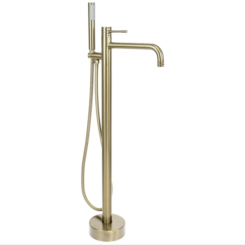 Freistehende Badewannenarmatur Lungo Diamond – Gold Matt
