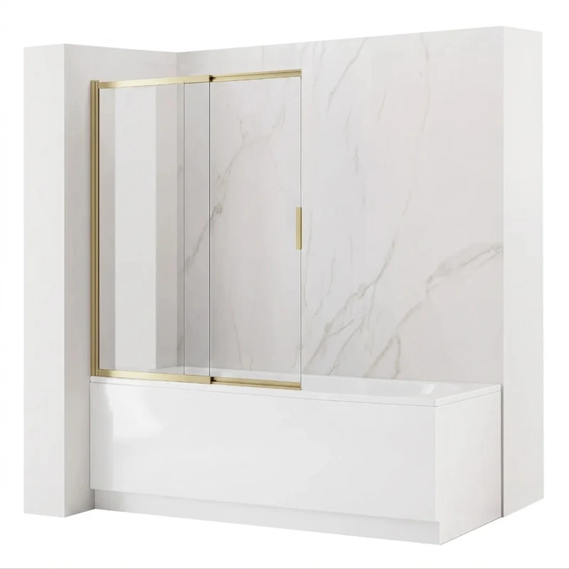 Duschwand Schiebetür Dario – Gold Matt 120 × 140 cm