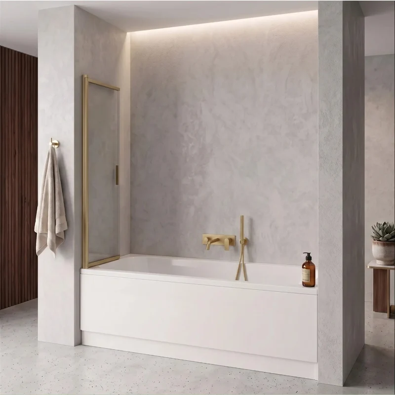 Duschwand Schiebetür Dario – Gold Matt 120 × 140 cm