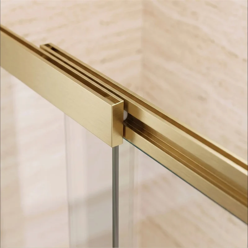 Duschwand Schiebetür Dario – Gold Matt 120 × 140 cm