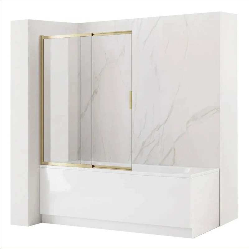 Duschwand Schiebetür Dario – Gold Matt 80 × 140 cm