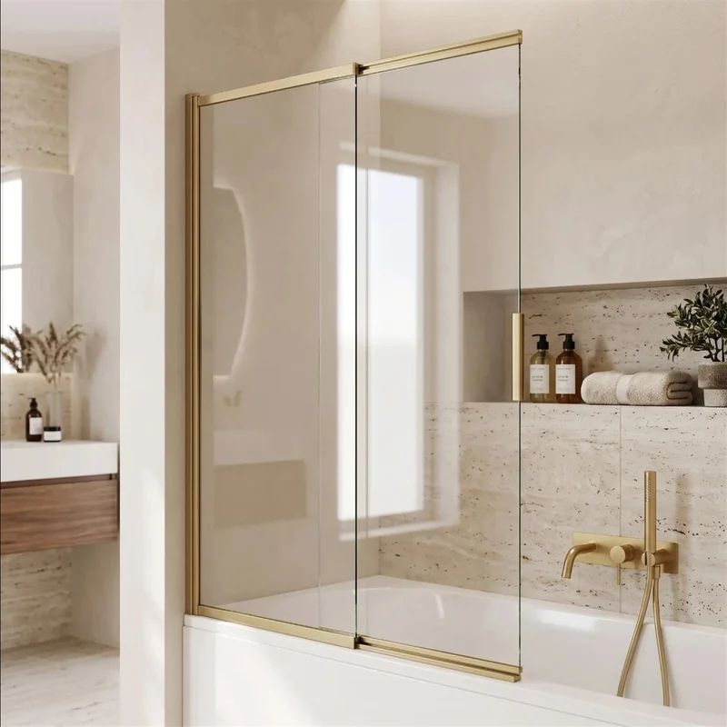 Duschwand Schiebetür Dario – Gold Matt 80 × 140 cm